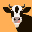 cow  face vector illustration flat style front 