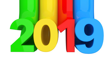 Aufkleber - Abstract New 2019 Year Sign. 3d Rendering