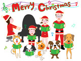 Fototapeta Pokój dzieciecy - 家族と犬のクリスマスコンサート