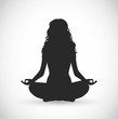 Woman with long hair meditation vector illustration