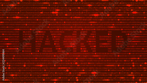 Ascii Art Background With Word Hacked Data Backdrop With Blur