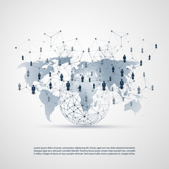 Networks - Global Business Connections - Social Media Concept Design with World Map