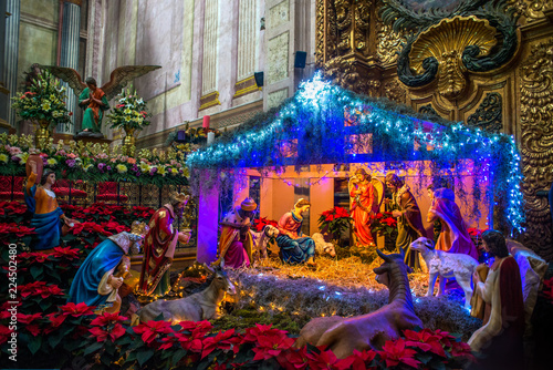 Fotografía Nativity Scene, Santa Rosa de Viterbo Church, Queretaro, Mexico