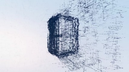 Wall Mural - Logo sign door, light news animation. Intro abstract portal in cyberspace