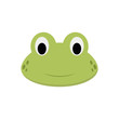 Frog face in cartoon style for children. Animal Faces Vector illustration Series