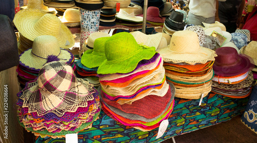 colorful straw hats