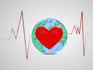 illustration of elements of World Heart Day Background
