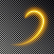 © ihorsw - Light line effect, gold vector. Glowing light fire trace. Glitter magic swirl trail effect isolated