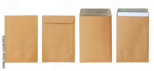 Cuadros en Lienzo Brown envelope front and back isolated on white background