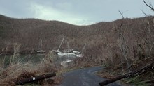 Sunken Destroyed Boats Post Hurricane Irma 2017, St John, United States Virgin Islands 
