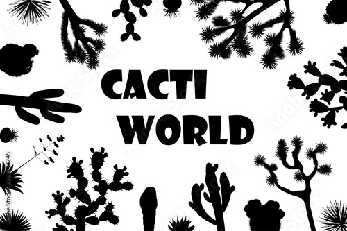 Exotic Wildflower Cactus Frame Saguaro Prickly Pear And Joshua