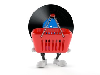 Canvas Print - Vinyl character holding empty shopping basket