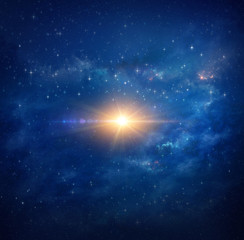 Wall Mural - bright star in outer space