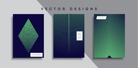 Wall Mural - vector cover designs. future poster template. smartphone modern background set.