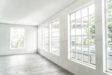 empty room with glass window