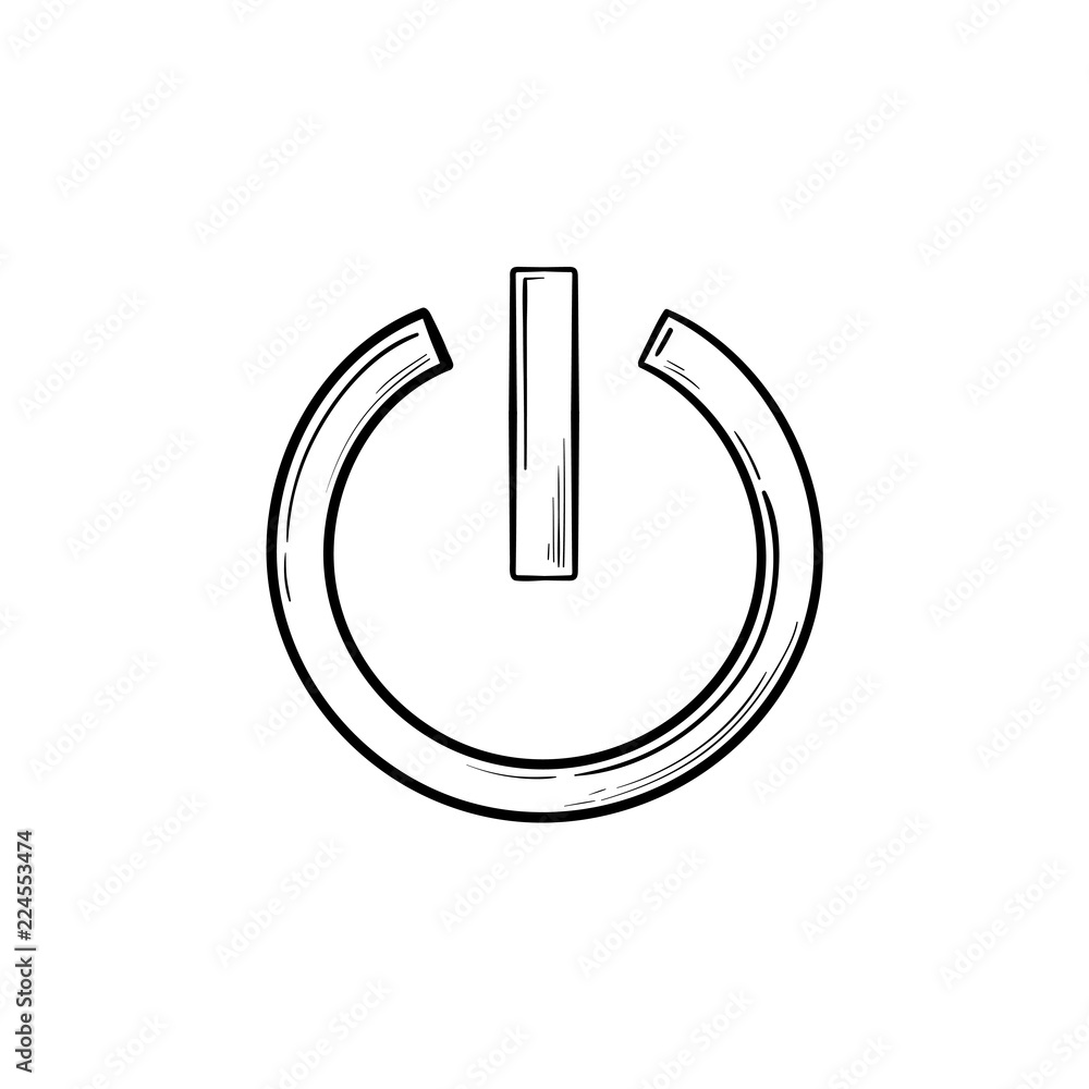Power button hand drawn outline doodle icon Stock Vector | Adobe Stock
