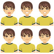 © Kakigori Studio - Attractive brown hair young man on six different face expressions collection