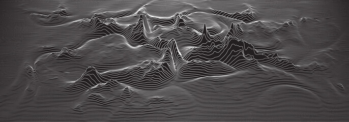 vector 3d echo audio wavefrom spectrum. music waves oscillation graph futuristic visualization. blac