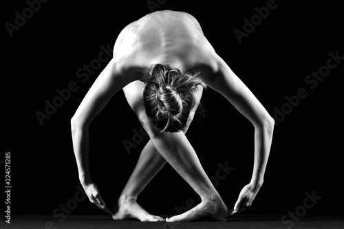 Fotografie, Obraz Fotografia di nudo artistico fotografico di silhouette di donna sexy adulto con