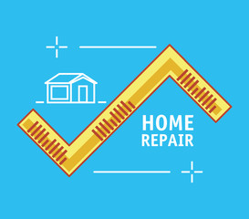 Sticker - measure tape with home repair icons