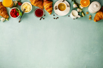 continental breakfast captured from above