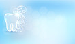 © reineg - Beautiful dental background, tooth symbol with white abstract swirly flower on a delicate clean blue background