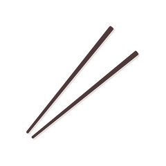 Chopsticks. Dark icon. Vector illustration, flat design