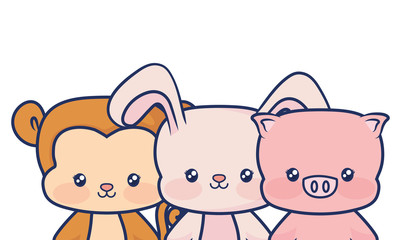 Sticker - cute babys animals smiling