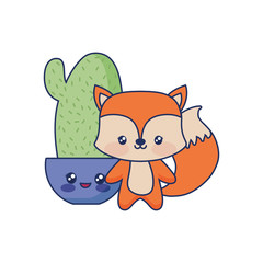 Sticker - cute fox animal baby