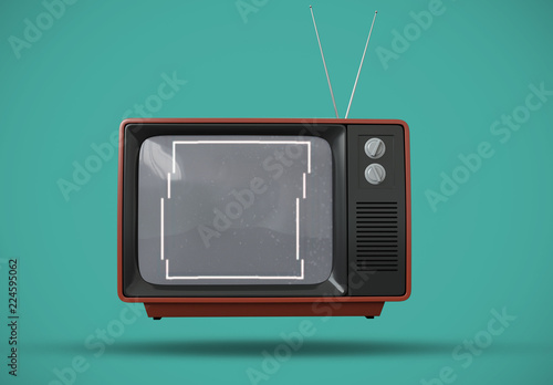 Download Retro Television Screen Mockup Stock Template | Adobe Stock