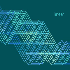 Abstract geometrical pattern with grid by triangles. Linear vector template