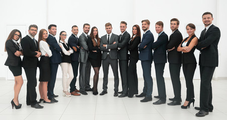 Sticker - large business team isolated on white background.