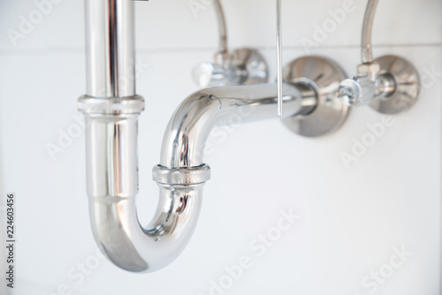Fotografía Siphon an einem Waschbecken