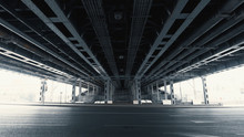 Under Bridge Construction View, Abstract City Background