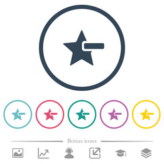 Poster - Remove star flat color icons in round outlines