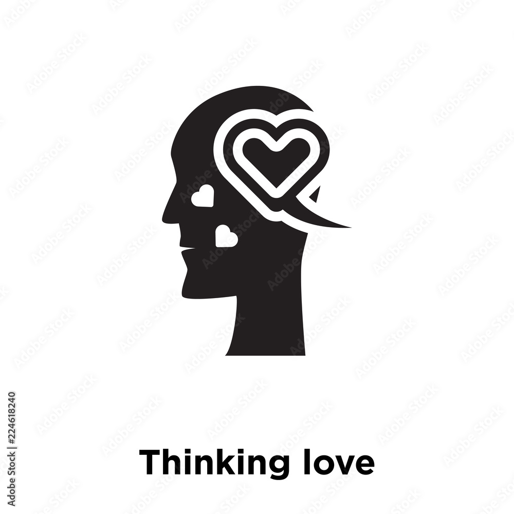 thinking love icon vector isolated on white background, logo concept of ...