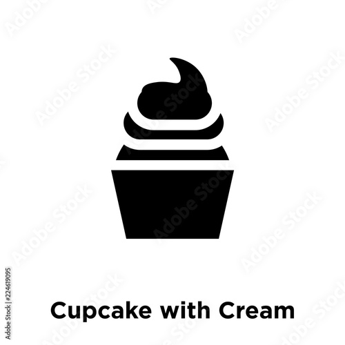 Cupcake With Cream Icon Vector Isolated On White Background Logo