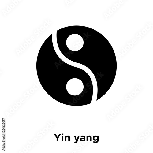 Fotografie, Obraz Yin yang icon vector isolated on white background, logo concept of Yin yang sign