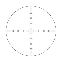 Wall Mural - Sniper scope, scale. Crosshairs with tick marks. Icon. Vector concept of target search. Element isolated on light background, pattern.