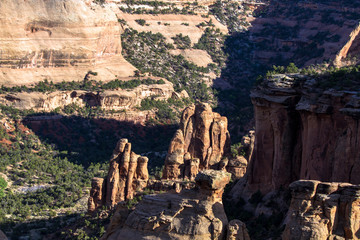 Poster - Closeup of evening light on the eroded formations of Monument Canyon in Colorado National Monument