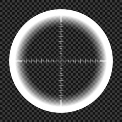 Poster - Sniper scope template, night view with measurement marks on isolated background. View through the sight of a hunting rifle. The concept of aiming, the search for the main goal.