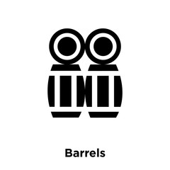 barrels icon vector isolated on white background, logo concept of barrels sign on transparent background, black filled symbol icon