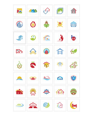 Canvas Print - house home icon image vector symbol logo set
