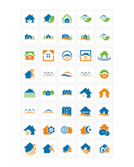 Canvas Print - house home icon image vector symbol logo set