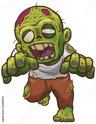 Cuadros en Lienzo Vector illustration of Cartoon Zombie