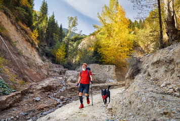 bearded man hiking outdoor