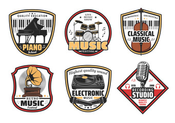 Sticker - Electronic, retro and classic music icons