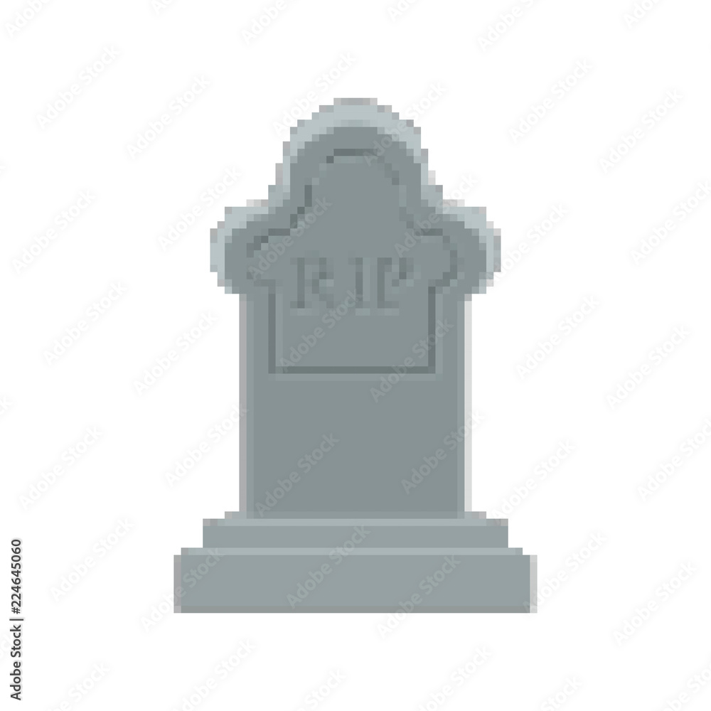 Pixelated Rip Sign RIP pixel art. Tomb 8 bit. Gravestone Halloween. Grave Cemetery vector ...