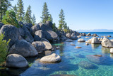 Fototapeta Nowy Jork - Crystalline water at Sand Harbor in Lake Tahoe