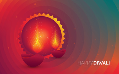 Wall Mural - Modern Diwali Festival Background Template Design Vector Illustration